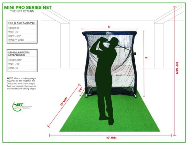 The Net Return Mini Pro Golf Mat And Net Package