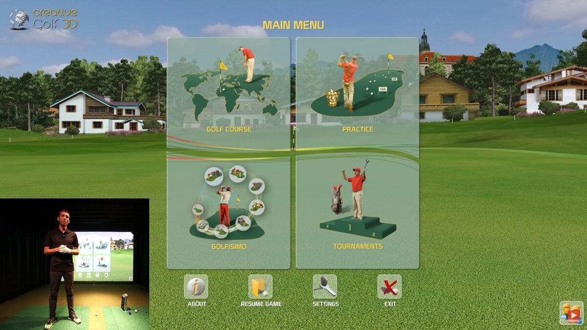 GCQUAD Golf Simulator GAMES! Golfisimo First Look & Review (Creative Golf 3D)