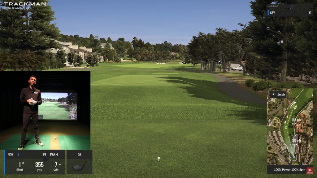 Trackman Golf Simulator - Playing Pebble Beach Golf Course