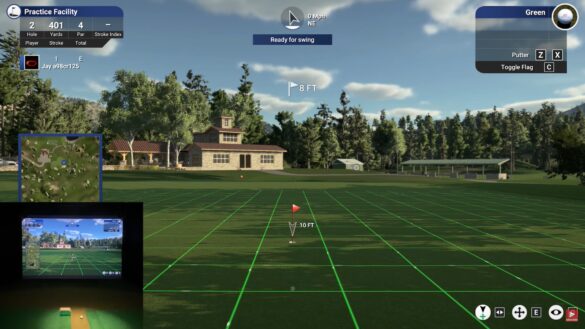 TGC 2019 Golf Simulator - Putting on the Flightscope MEVO Plus