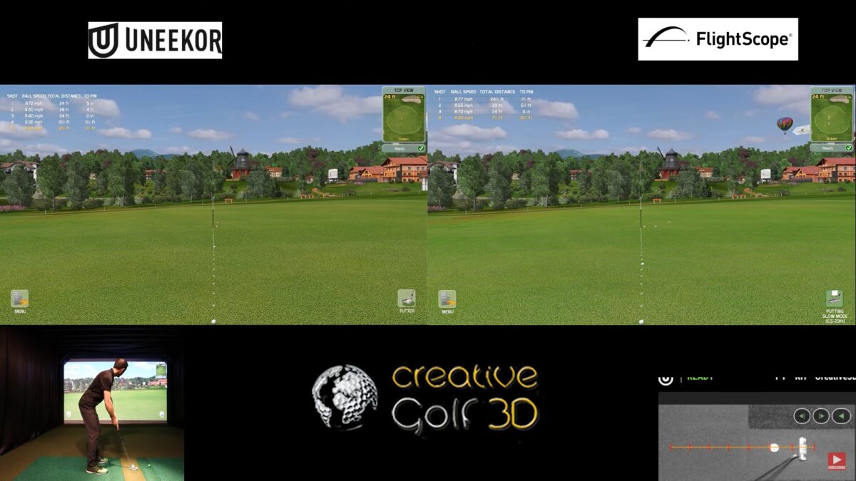 FLIGHTSCOPE MEVO+ vs UNEEKOR QED- Putting & Chipping on Creative Golf 3D
